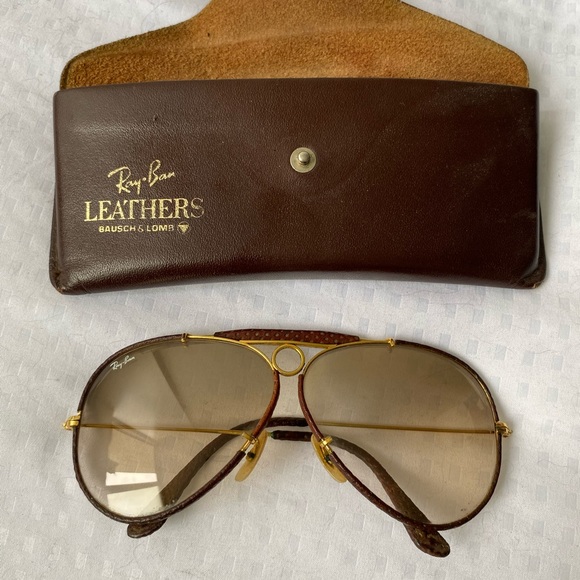 Ray-Ban Vintage 62mm Leather Aviation Limited Edition (AUTHENTIC) - Picture 2 of 5